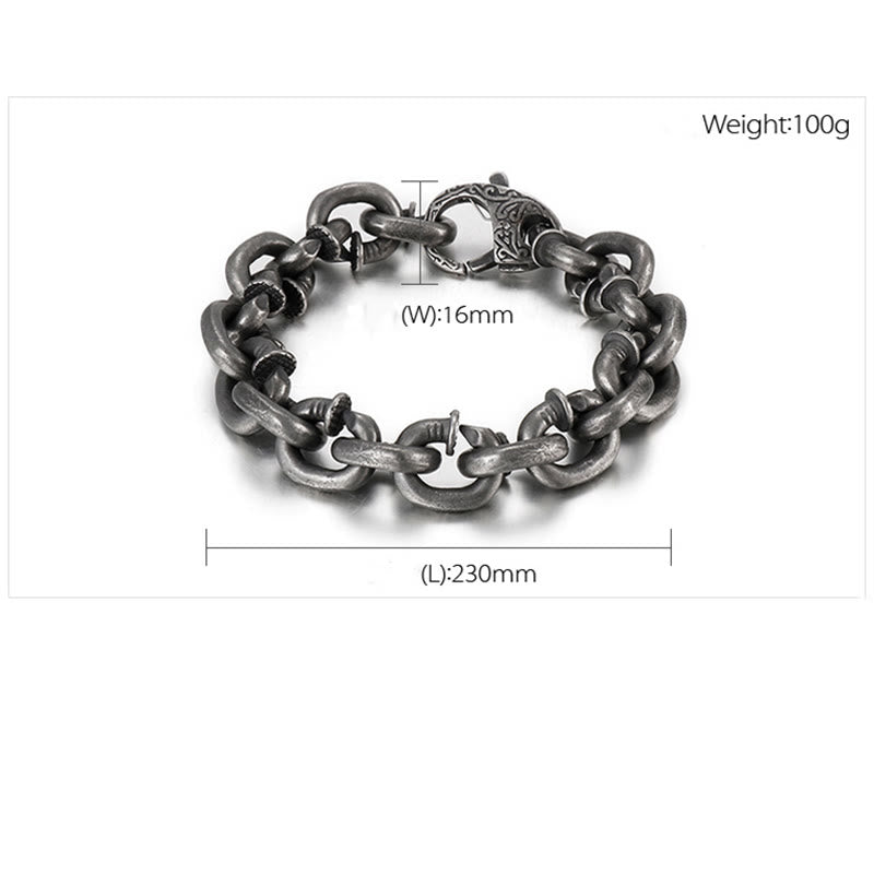 Buddha Stones Square Rivets Titanium Steel Good Luck Balance Bracelet - image 4