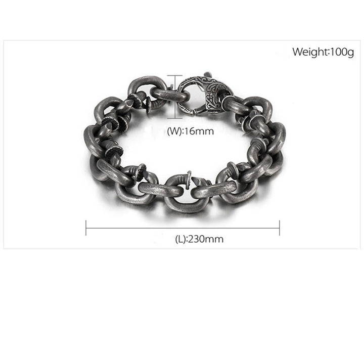 Buddha Stones Square Rivets Titanium Steel Good Luck Balance Bracelet - image 4
