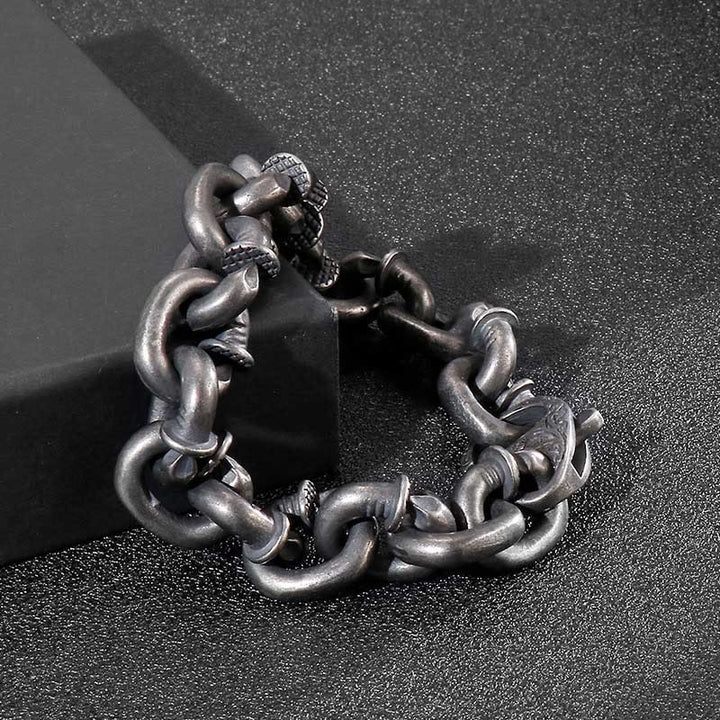 Buddha Stones Square Rivets Titanium Steel Good Luck Balance Bracelet - image 1