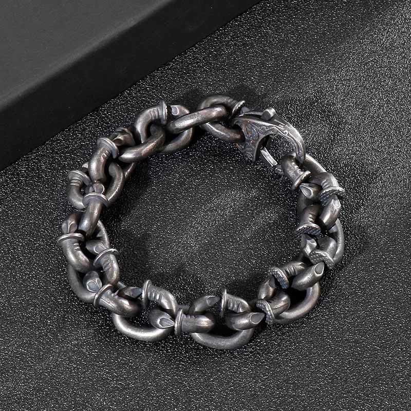 Buddha Stones Square Rivets Titanium Steel Good Luck Balance Bracelet - image 6