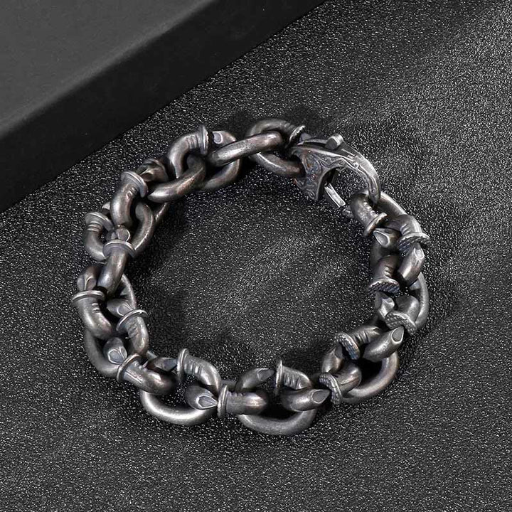 Buddha Stones Square Rivets Titanium Steel Good Luck Balance Bracelet - image 6