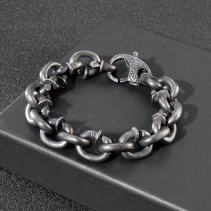 Buddha Stones Square Rivets Titanium Steel Good Luck Balance Bracelet - image 8