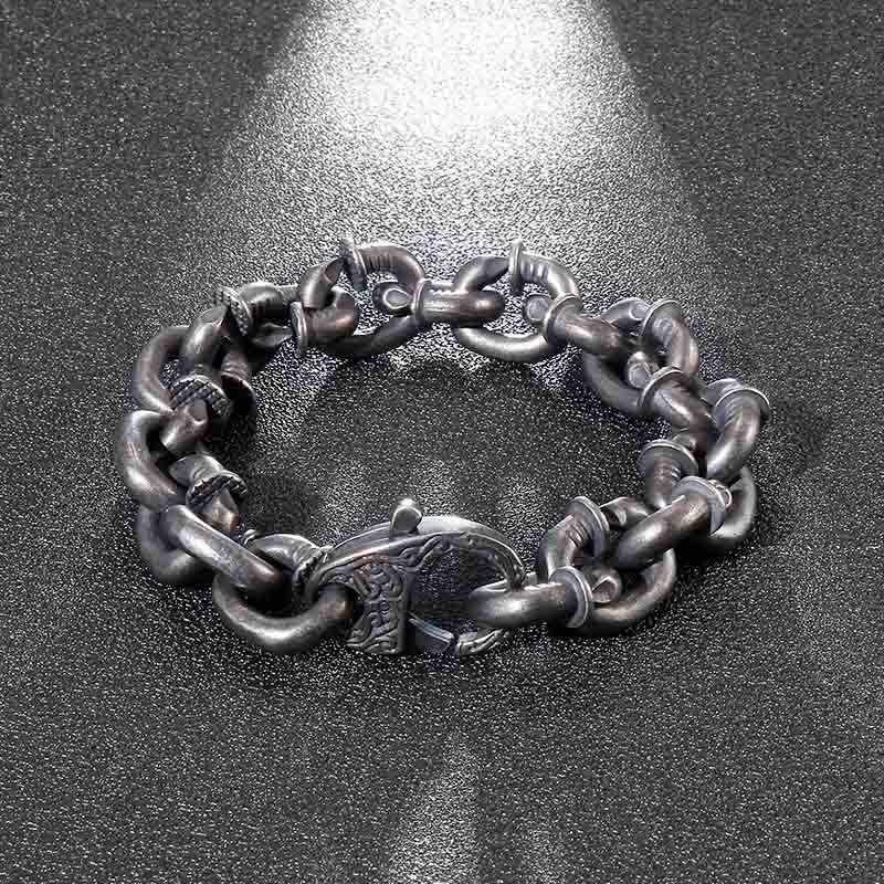 Buddha Stones Square Rivets Titanium Steel Good Luck Balance Bracelet - image 3