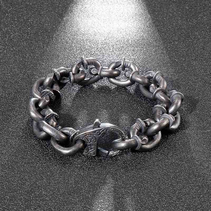 Buddha Stones Square Rivets Titanium Steel Good Luck Balance Bracelet - image 3