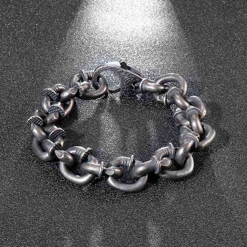 Buddha Stones Square Rivets Titanium Steel Good Luck Balance Bracelet - image 2