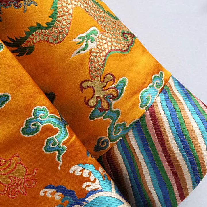 Buddha Stones Chinese New Year Dragon Embroidery Auspicious Clouds Frog-button Tang Suit Men's Jacket Shirt - image 8