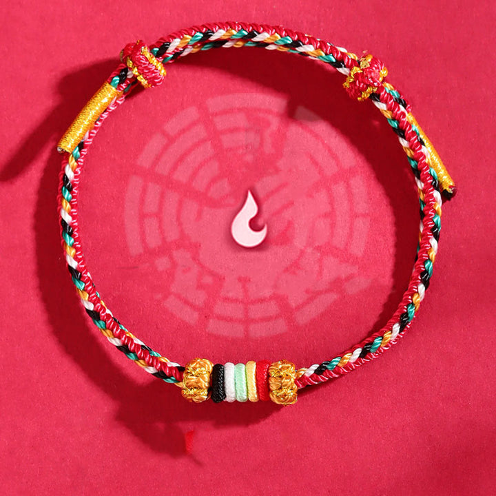 Buddha Stones Five Elements Colorful String Completeness Knot Reef Knot Braid Luck Bracelet - image 14