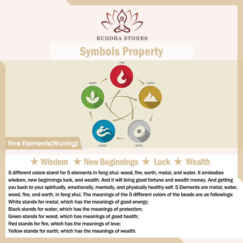 Buddha Stones Five Elements Colorful String Completeness Knot Reef Knot Braid Luck Bracelet - image 5