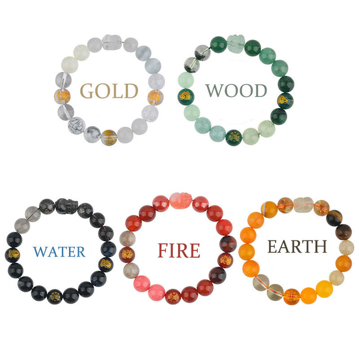 Buddha Stones Five Elements Various Crystal Agate Pixiu Wealth Bracelet - image 31