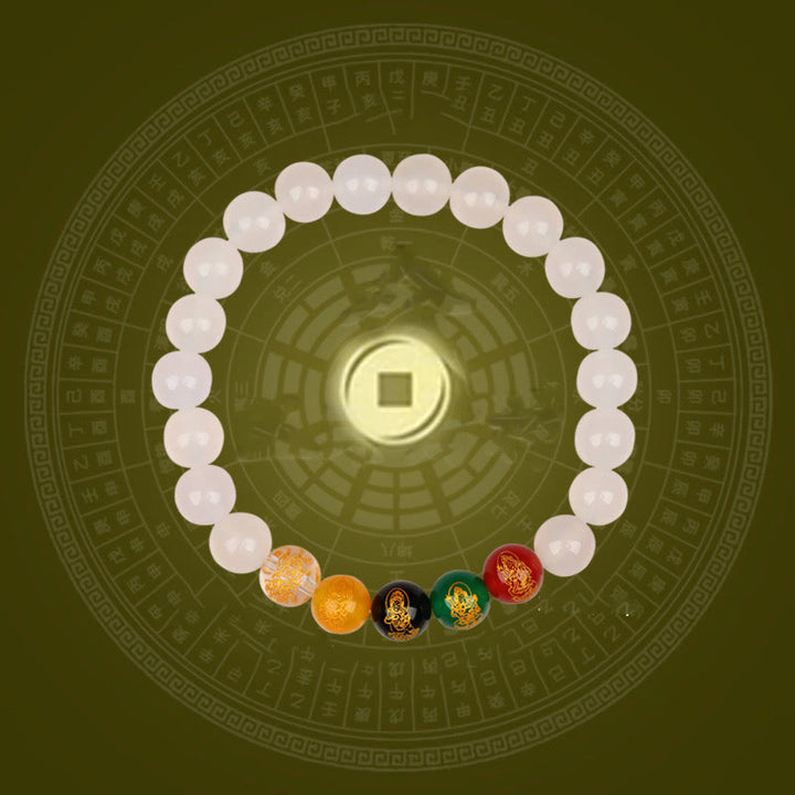 Buddha Stones Five Elements Various Agate Jambhala Luck Bracelet - image 1