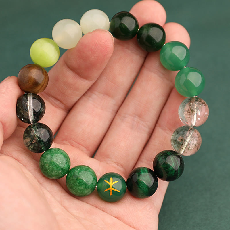 Buddha Stones Five Elements Various Agate Balance Luck Bracelet - image 20