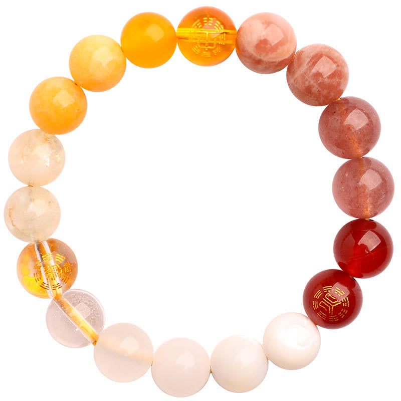 Buddha Stones Five Elements Various Agate Crystal Sun Stone Wisdom Bracelet - image 51
