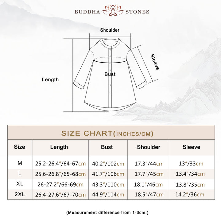 Buddha Stones Solid Color Button Three Quarter Sleeve Shirt - image 5