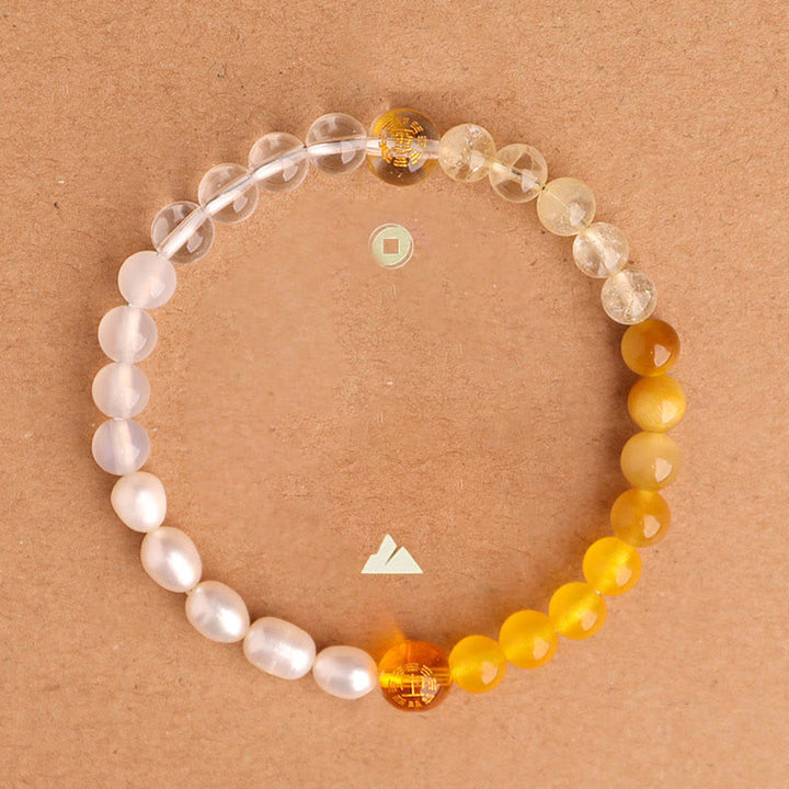 Buddha Stones Five Elements Various Agate Crystal Black Onyx Green Chalcedony Aquamarine Wisdom Bracelet - image 28