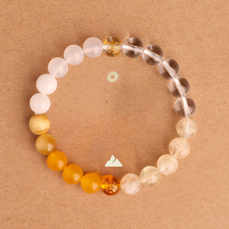 Buddha Stones Five Elements Various Agate Crystal Black Onyx Green Chalcedony Aquamarine Wisdom Bracelet - image 30