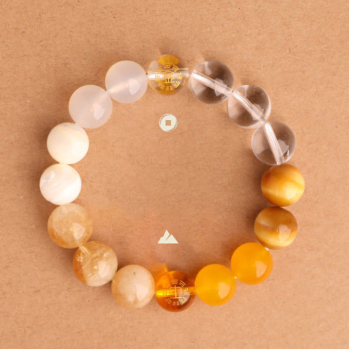 Buddha Stones Five Elements Various Agate Crystal Black Onyx Green Chalcedony Aquamarine Wisdom Bracelet - image 34