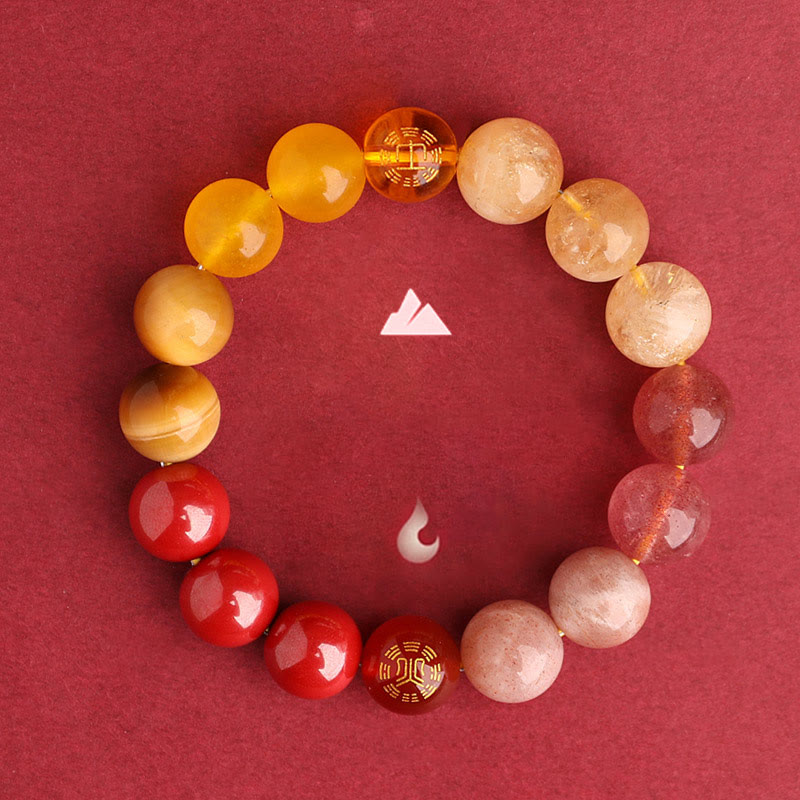 Buddha Stones Five Elements Various Agate Crystal Black Onyx Green Chalcedony Aquamarine Wisdom Bracelet - image 42