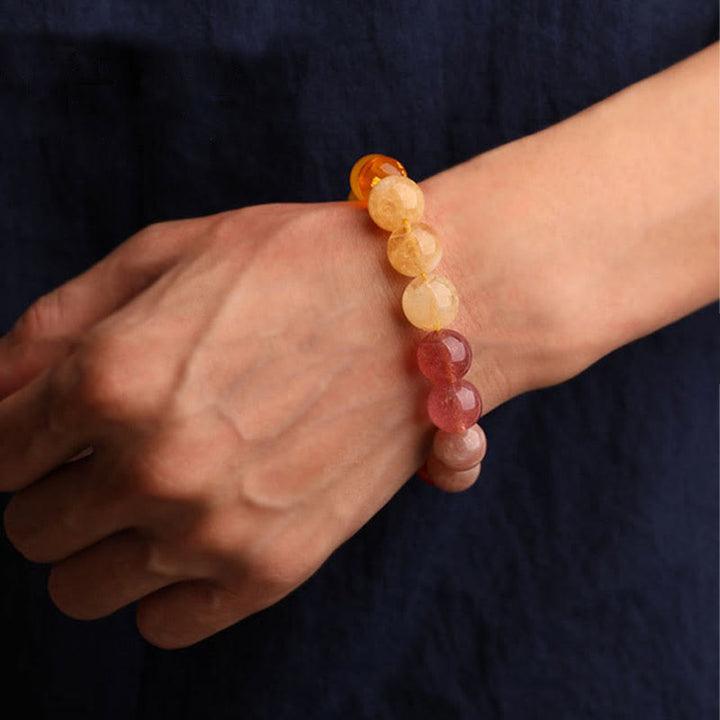 Buddha Stones Five Elements Various Agate Crystal Black Onyx Green Chalcedony Aquamarine Wisdom Bracelet - image 44