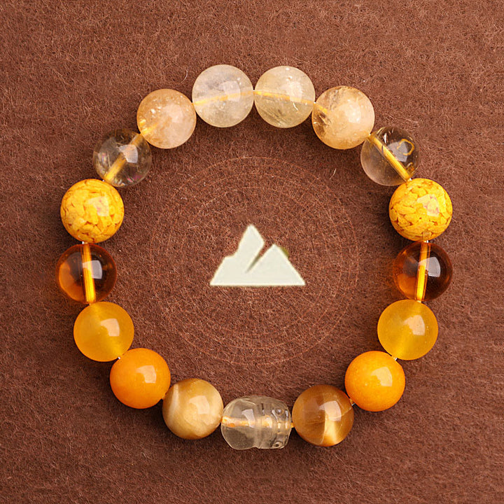 Buddha Stones Five Elements Various Agate Crystal Green Strawberry Quartz Moss Agate Green Phantom Luck Bracelet - image 34