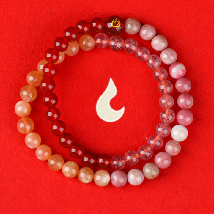 Buddha Stones Five Elements Various Agate Crystal Chalcedony White Crystal White Agate Luck Bracelet - image 24