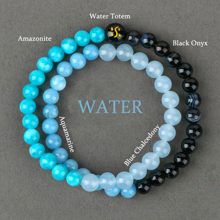 Buddha Stones Five Elements Various Agate Crystal Chalcedony White Crystal White Agate Luck Bracelet - Water(Wrist Circumference: 14-16cm) - image 15