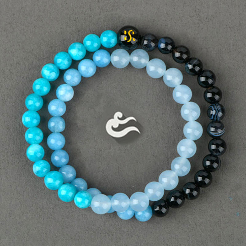 Buddha Stones Five Elements Various Agate Crystal Chalcedony White Crystal White Agate Luck Bracelet - image 16