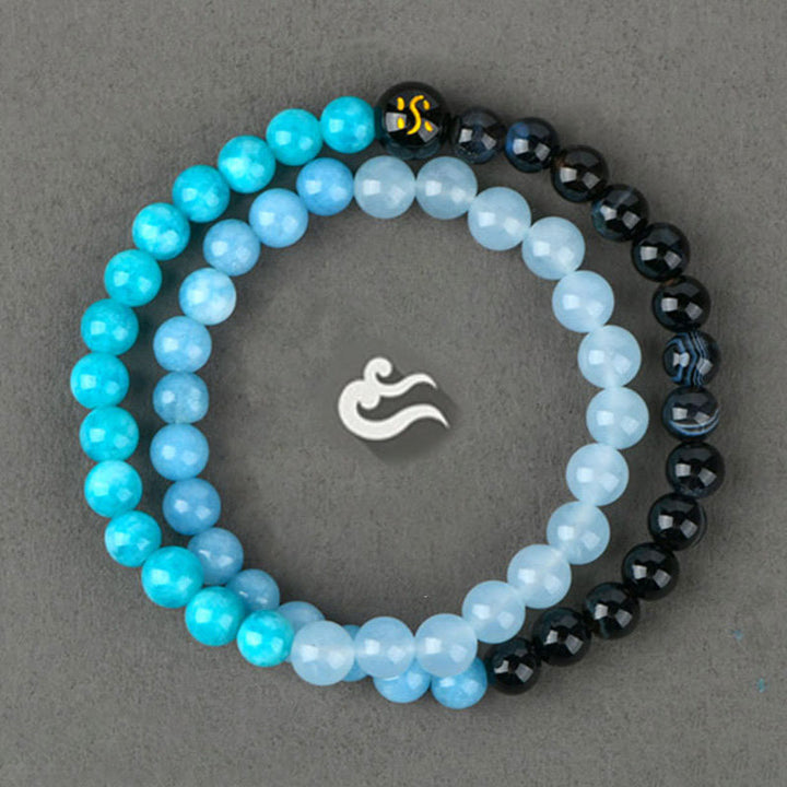 Buddha Stones Five Elements Various Agate Crystal Chalcedony White Crystal White Agate Luck Bracelet - image 16