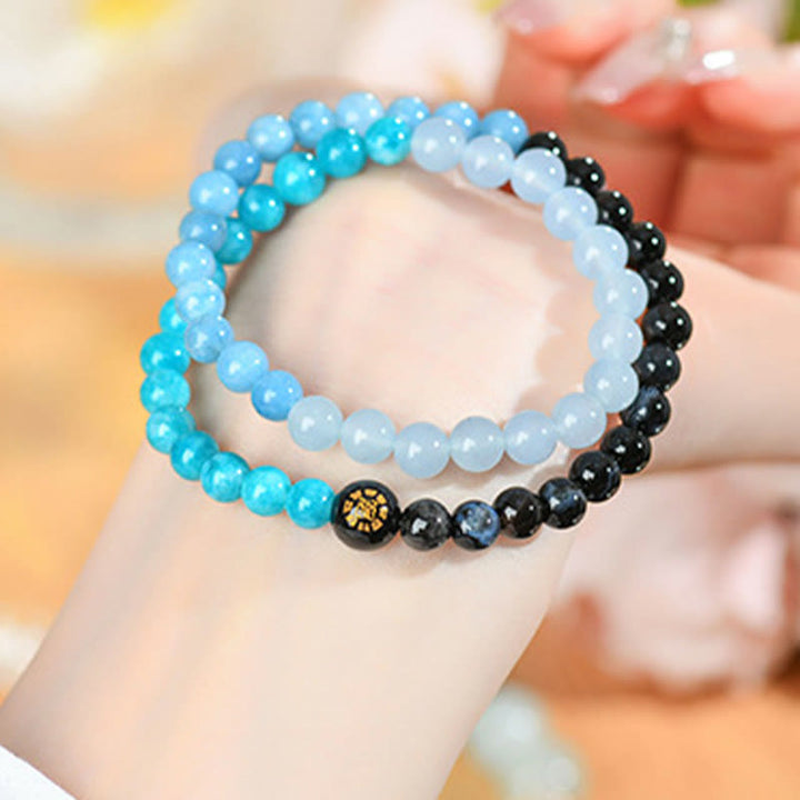 Buddha Stones Five Elements Various Agate Crystal Chalcedony White Crystal White Agate Luck Bracelet - image 18
