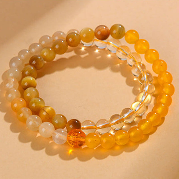 Buddha Stones Five Elements Various Agate Crystal Chalcedony White Crystal White Agate Luck Bracelet - image 33