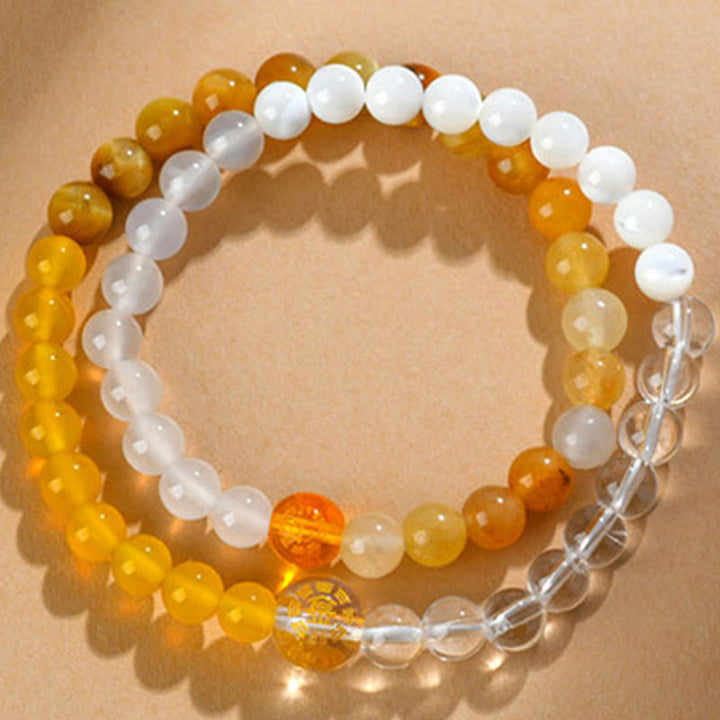 Buddha Stones Five Elements Various Agate Crystal Pearl Black Onyx White Agate White Crystal Luck Bracelet - image 33