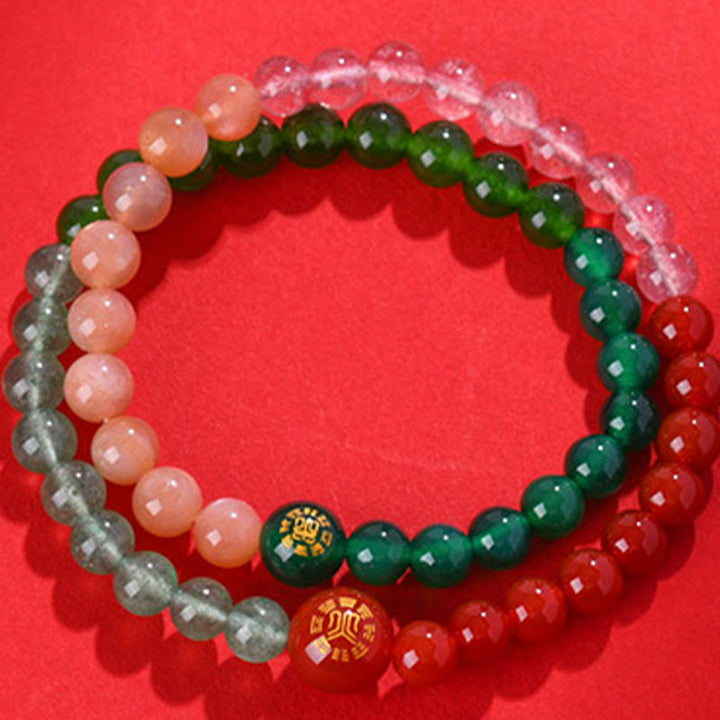 Buddha Stones Five Elements Various Agate Crystal Pearl Black Onyx White Agate White Crystal Luck Bracelet - image 13