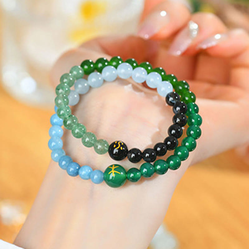 Buddha Stones Five Elements Various Agate Crystal Pearl Black Onyx White Agate White Crystal Luck Bracelet - image 23