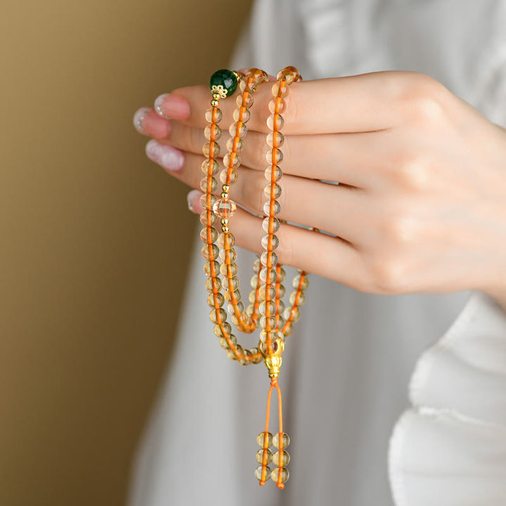 Buddha Stones 108 Mala Beads Citrine Happiness Bracelet - image 6