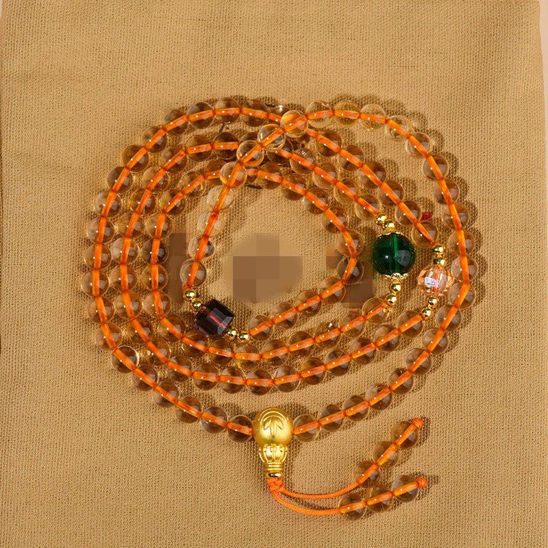 Buddha Stones 108 Mala Beads Citrine Happiness Bracelet - image 7