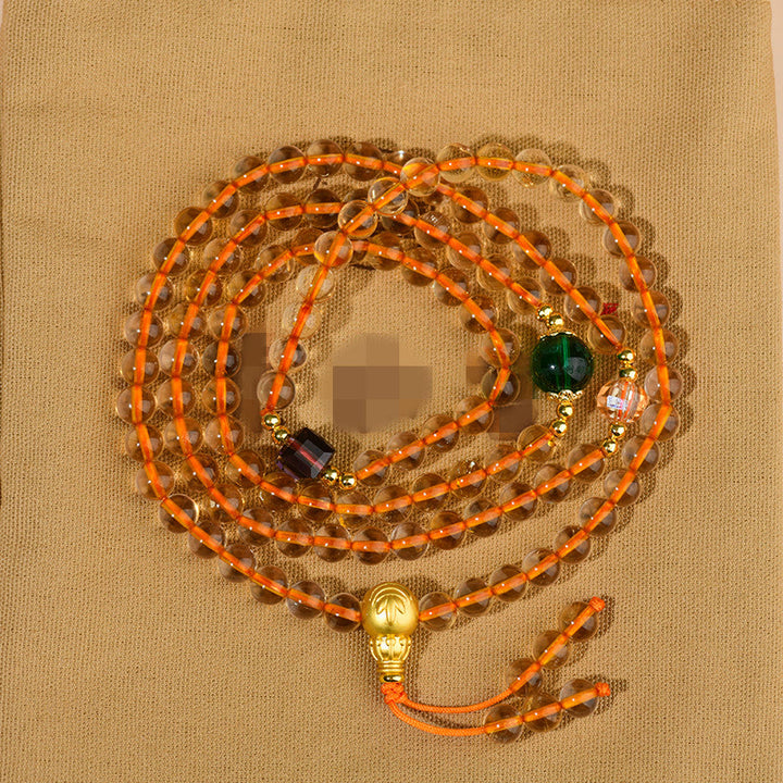 Buddha Stones 108 Mala Beads Citrine Happiness Bracelet - image 7