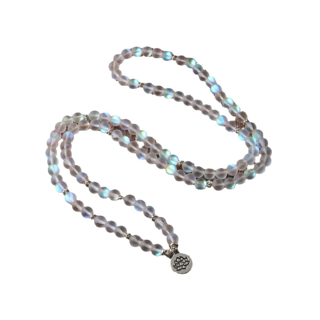 Buddha Stones 108 Mala Beads Glitter Stone Lotus Enlightenment Bracelet - image 4