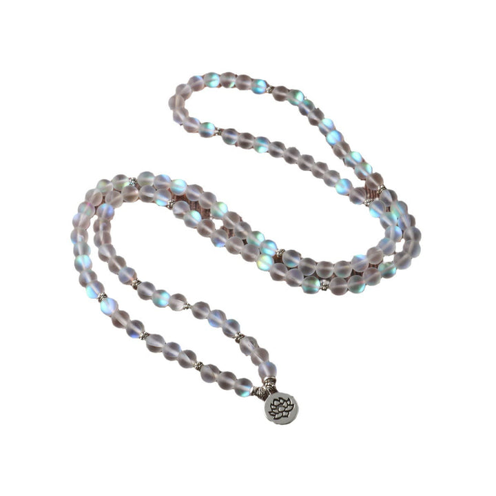 Buddha Stones 108 Mala Beads Glitter Stone Lotus Enlightenment Bracelet - image 4