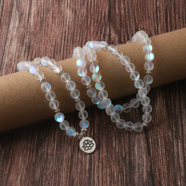 Buddha Stones 108 Mala Beads Glitter Stone Lotus Enlightenment Bracelet - image 3