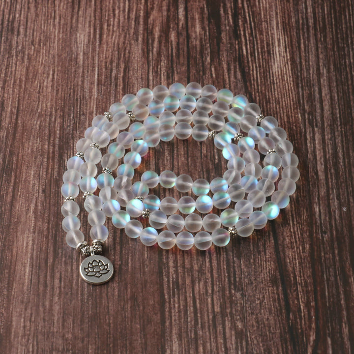 Buddha Stones 108 Mala Beads Glitter Stone Lotus Enlightenment Bracelet - image 2