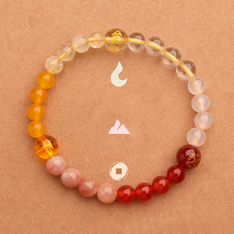 Buddha Stones Five Elements Various Agate Crystal Green Strawberry Quartz Sun Stone Wealth Bracelet - image 25