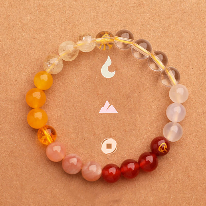 Buddha Stones Five Elements Various Agate Crystal Green Strawberry Quartz Sun Stone Wealth Bracelet - image 27