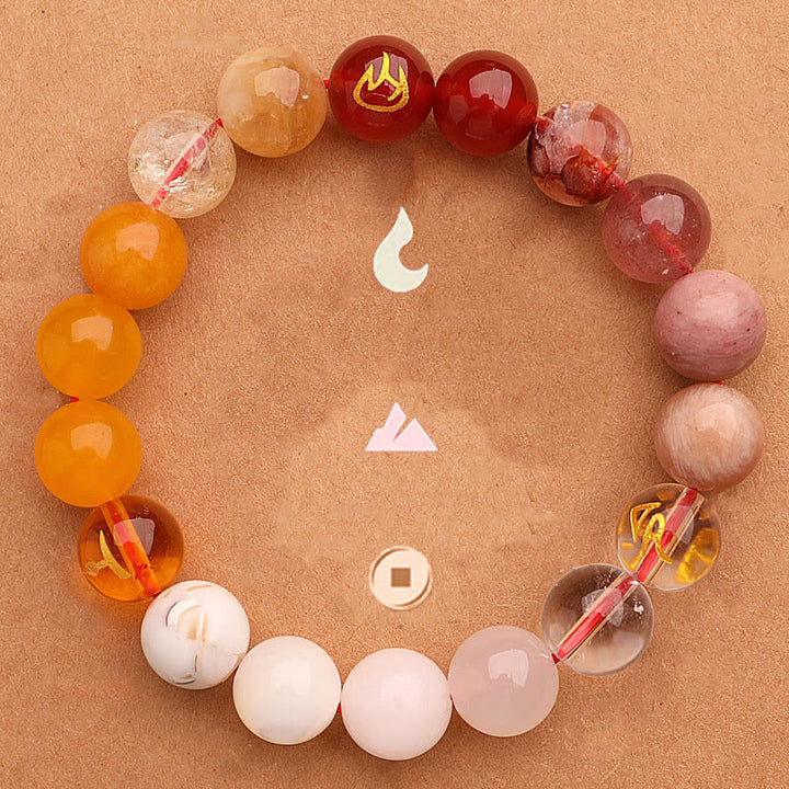 Buddha Stones Five Elements Various Agate Crystal Green Strawberry Quartz Sun Stone Wealth Bracelet - image 31