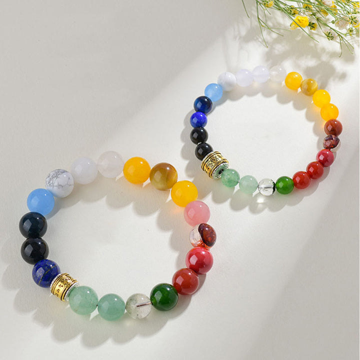 Buddha Stones Five Elements Various Agate Crystal Red Agate Gold Sheen Obsidian Yellow Agate Luck Bracelet - image 17