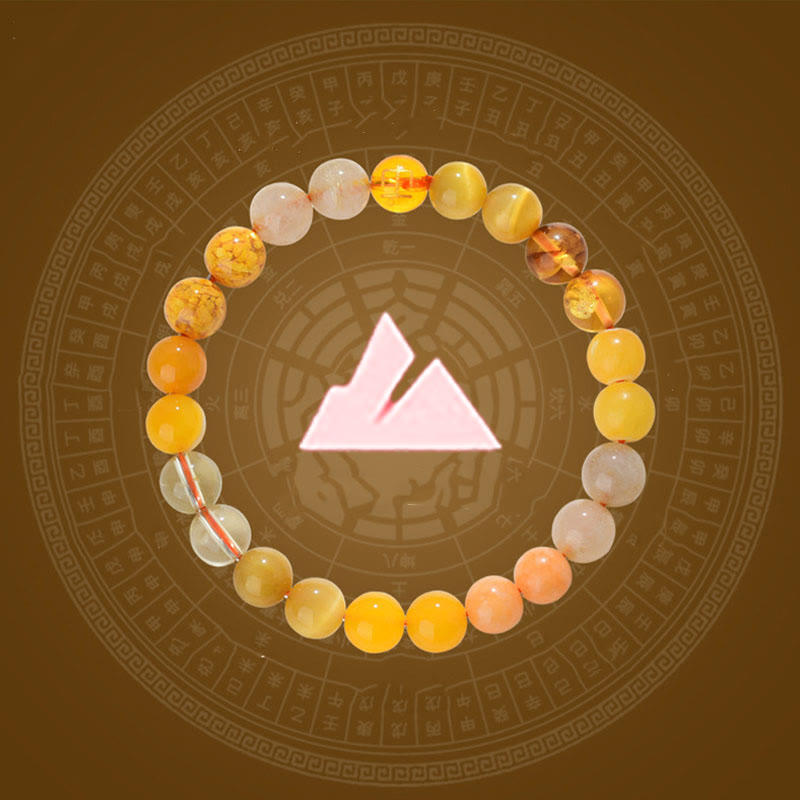 Buddha Stones Five Elements Various Agate Crystal Rutilated Quartz Tiger Eye Yellow Agate Citrine Luck Bracelet - image 1