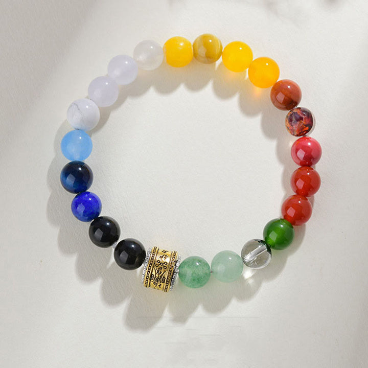 Buddha Stones Five Elements Various Agate Crystal Rutilated Quartz Tiger Eye Yellow Agate Citrine Luck Bracelet - Five Elements(Wrist Circumference: 14-16cm) - 8mm - image 31