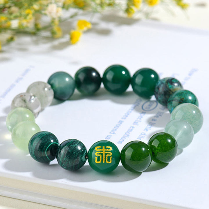 Buddha Stones Five Elements Various Agate Crystal Rutilated Quartz Tiger Eye Yellow Agate Citrine Luck Bracelet - image 20