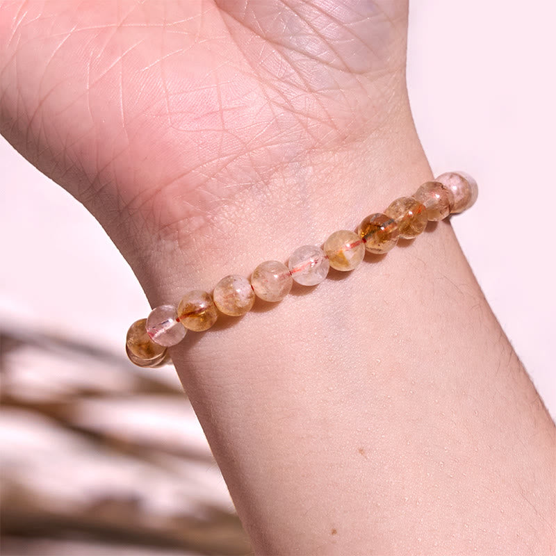 Buddha Stones Natural Citrine Snowflake Crystal Prosperity Bracelet - image 12