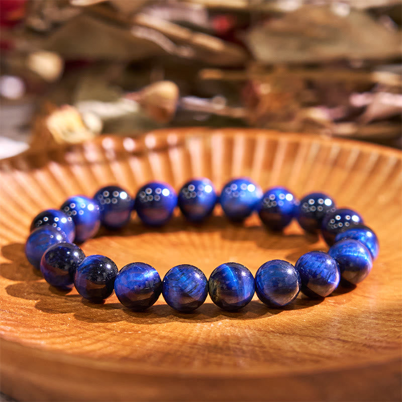 Buddha Stones Blue Tiger Eye Balance Bracelet - Blue Tiger Eye(Wrist Circumference: 14-16cm) - 12mm - image 0