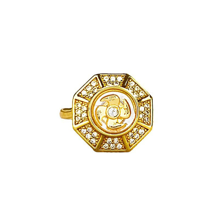 Buddha Stones Gold Plated Copper Windmill Feng Sheng Shui Qi Luck Wealth Adjustable Ring - image 6