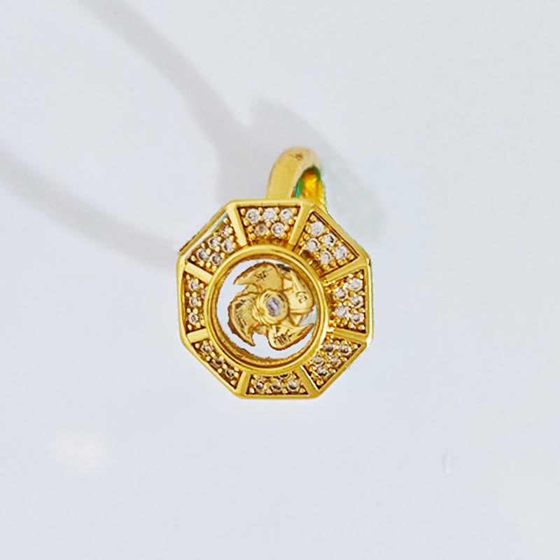 Buddha Stones Gold Plated Copper Windmill Feng Sheng Shui Qi Luck Wealth Adjustable Ring - image 2